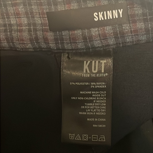 NWT KUT From The Kloth Diana Slim Straight Pant Dark Grey Plaid StitchFix Size 4 - Picture 11 of 13